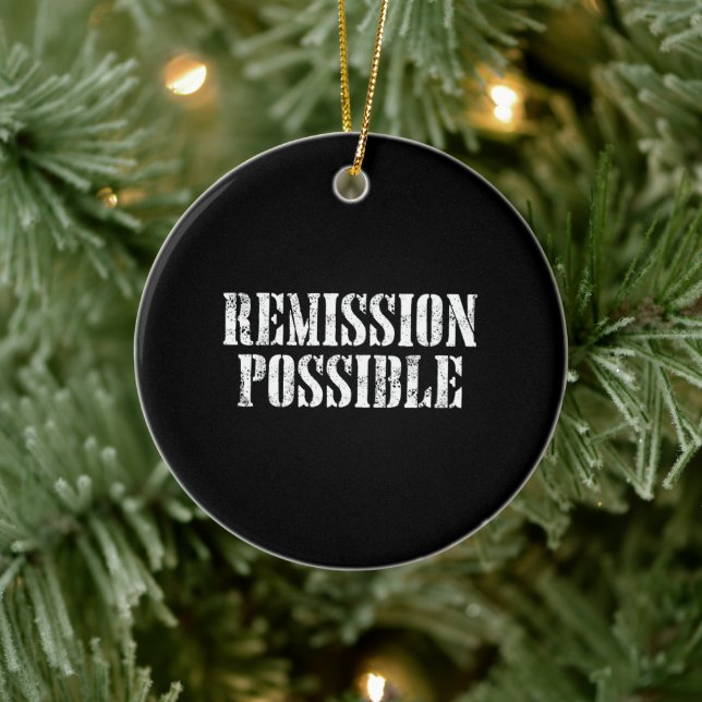Remission possible - Cancer Fighter & Survivor Keramik Ornament (Baum)