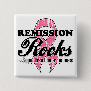 Remission Rocks - Brustkrebs-Bewusstsein Button