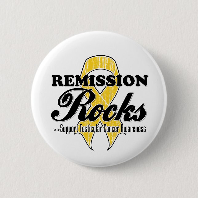 Remission Rocks - Hodenkrebs Button (Vorderseite)
