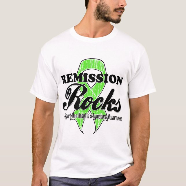Remission Rocks - Non-Hodgkins Lymphom Bewusstsein T-Shirt (Vorderseite)