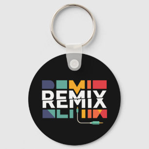 Remix-Audio   DJ-Musik Retro-Geometrisches Grafikd Schlüsselanhänger