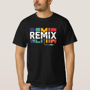 Remix-Audio DJ-Musik Retro-Geometrisches Grafikd T-Shirt