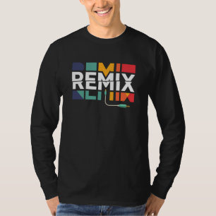 Remix-Audio DJ-Musik Retro-Geometrisches Grafikd T-Shirt