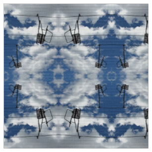 Remonte-pentes et tissu de photo de ciel nuageux