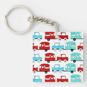 Remorque Camping Rétro Turquoise Red Vintage Cars