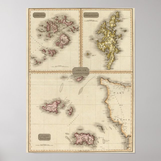 Remote British Isles Jersey und Guernsey Poster (Vorne)