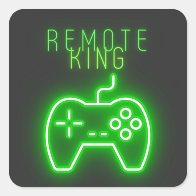 Remote King für die Spielkonsole Quadratischer Aufkleber (Vorderseite)