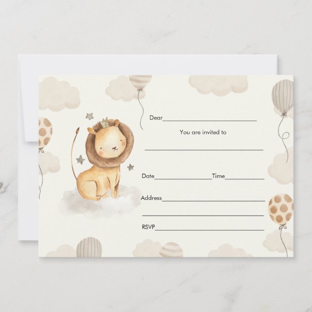 Remplir dans les blancs invitation lion birtdhay g (Devant)