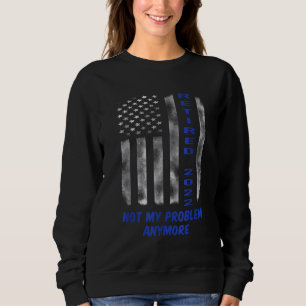 Remüde 2022 Thin Blue Line American Flag Police O Sweatshirt