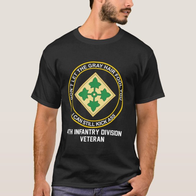 Remüde 4. Infanterie Division Funny Old Man US Arm T-Shirt (Vorderseite)