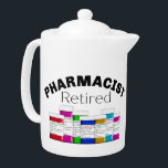 Remüde Apothekerin<br><div class="desc">Der Apotheker Teekanne farbenfrohe handgezeichnete verschreibungspflichtige Flaschen mit Etiketten bilden das Design.</div>