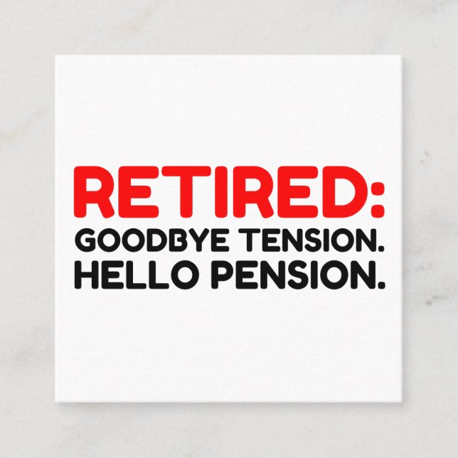 Remüde Auf Wiedersehen Tension Hallo Pension Quadratische Visitenkarte (Vorderseite)