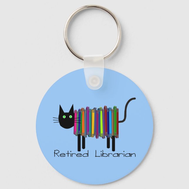 Remüde Bibliothekare Katzen Geschenke Schlüsselanhänger (Vorderseite)