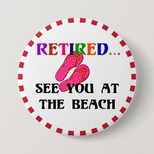Remüde - Bis zum Strand, rosa Flip Flops Button