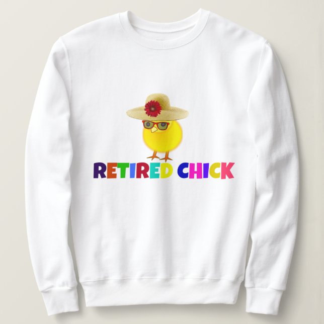 Remüde Chick, farbiges Design Sweatshirt (Design vorne)