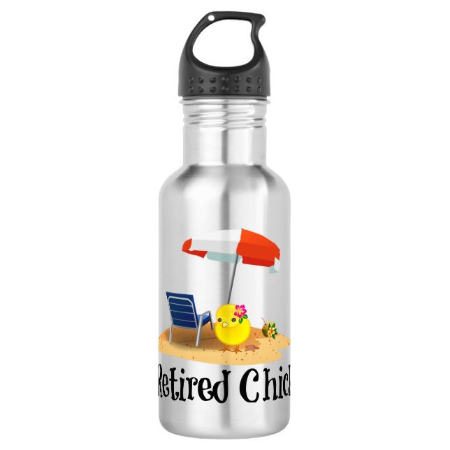 Remüde Chick, oh, so niedlich Edelstahlflasche (Vorderseite)