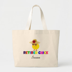 Remüde Chick, so niedlich. Passen Sie Ihren Namen  Jumbo Stoffbeutel