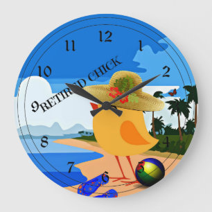 Remüde Chick - Spaß Große Wanduhr