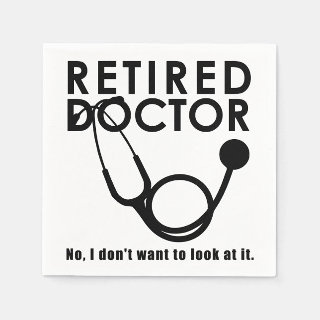 Remüde Doktor w Stethoscope und Sassy Funny Zitat Serviette (Vorderseite)