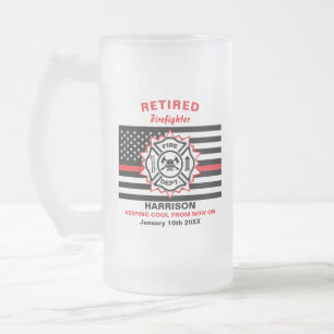 Remüde Feuerwehrmann Thin Red Line Funny Sprichwo Mattglas Bierglas