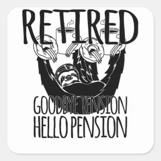 Remüde Good by Tension Hallo Pension Großpa Quadratischer Aufkleber