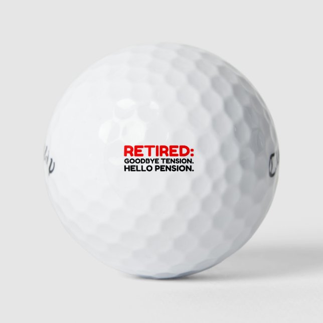 Remüde Goodbye Tension Hello Pension Golfball (Vorderseite)