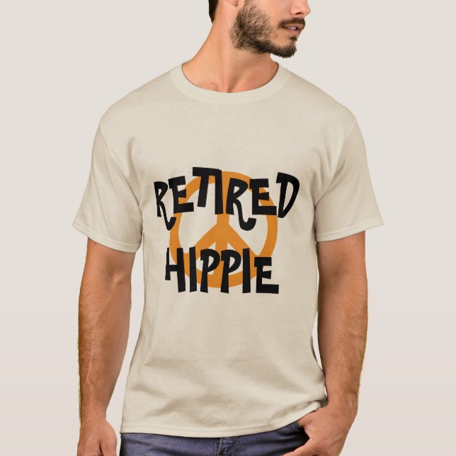 Remüde Hippie, Friedenssymbol, benutzerdefiniertes T-Shirt (Vorderseite)