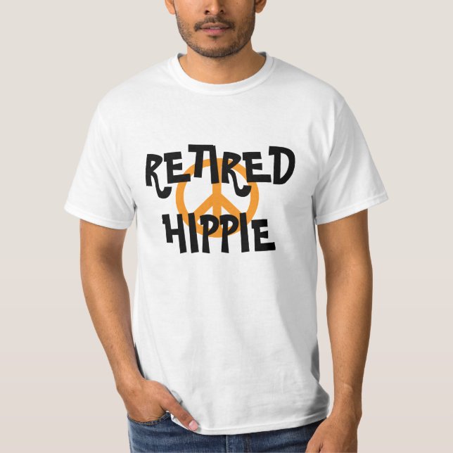 Remüde Hippie-Friedenssymbol T-Shirt (Vorderseite)