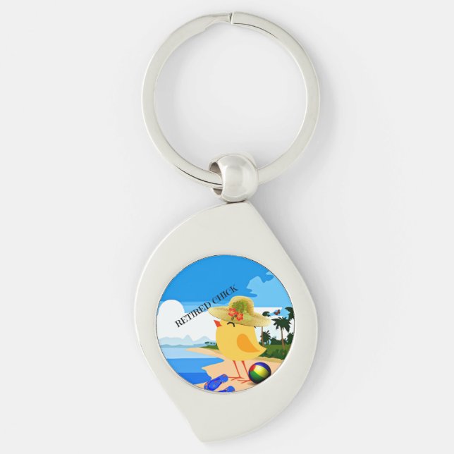 Remüde Küken am Strand, Schlüsselanhänger (Vorderseite)