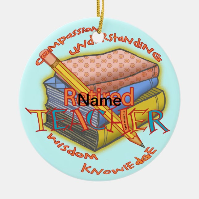 Remüde Lehrer Motto Rundschmuck Keramik Ornament (Vorne)