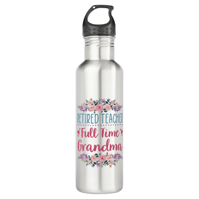 Remüde Lehrerin Vollzeit Oma Edelstahlflasche (Vorderseite)