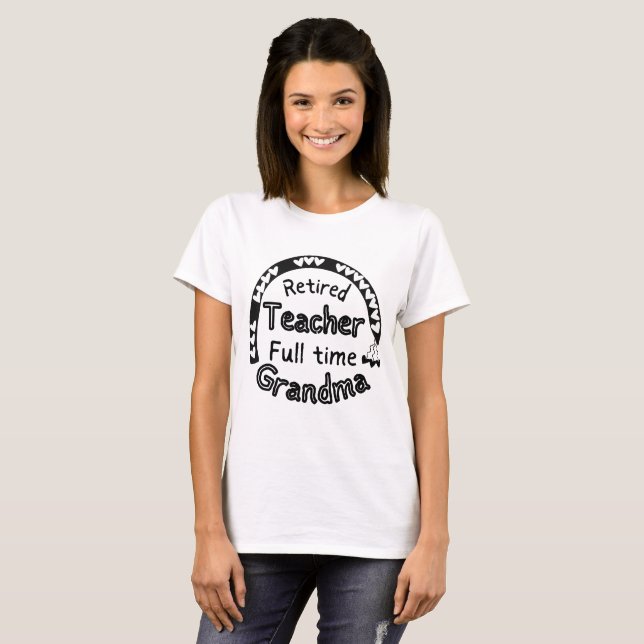 Remüde Lehrerin Vollzeit Oma Funny Teacher T-Shirt (Vorne ganz)