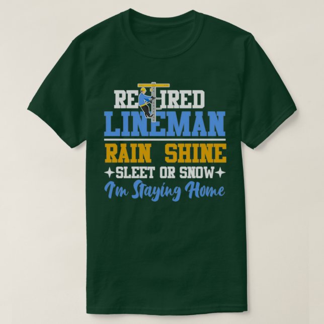 Remüde Lineman Elektrischer Regen glänzen Schluck  T-Shirt (Design vorne)