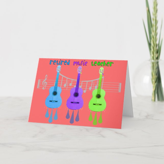 Remüde Music Teacher 3 Gitarren Design Karte (Vorderseite)