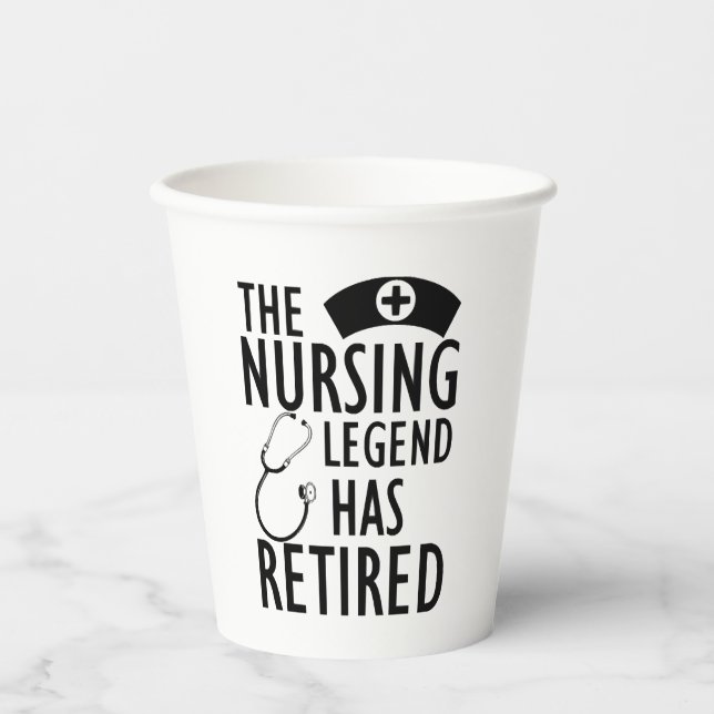 Remüde Nurse - Die legendäre Pflege hat sich b Pappbecher (Vorderseite)