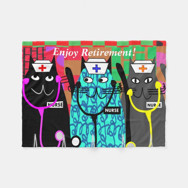 Remüde Nurse Fleece Blanket Cat Nurses (Vorderseite (Horizontal))