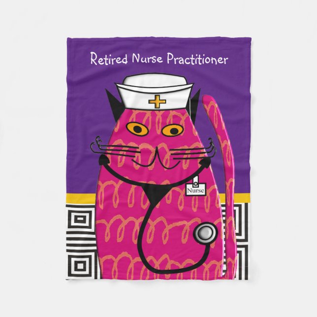 Remüde Nurse Practitioner Cat Fleece Blanket (Vorderseite)
