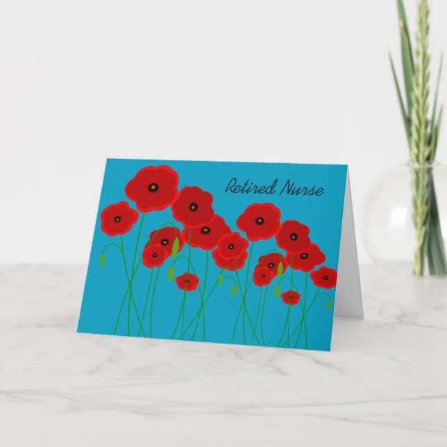Remüde Nurse Red Poppies Karte (Vorderseite)