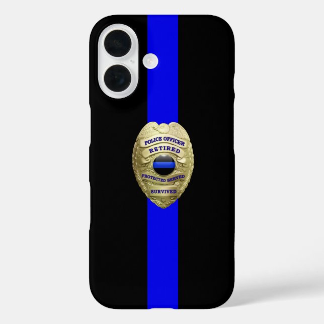 Remüde Police Abzeichen Thin Blue Line Case-Mate i iPhone 16 Hülle (Rückseite)