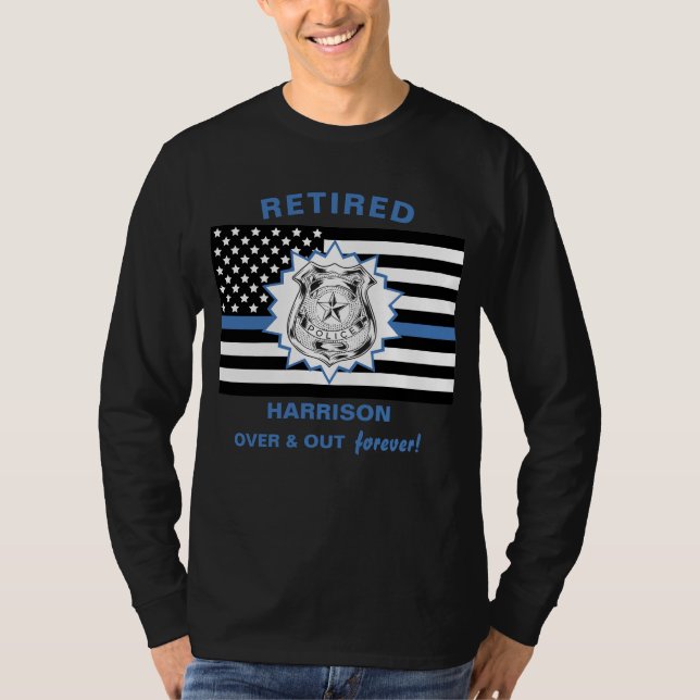 Remüde Polizei dünne blaue Linie über und hinaus l T-Shirt (Vorderseite)