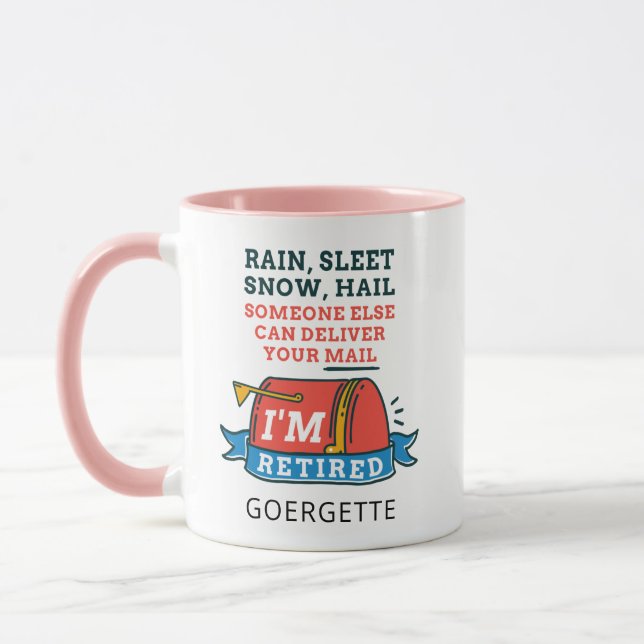 Remüde Postarbeiter Custom Mailman Retirement Tasse (Links)