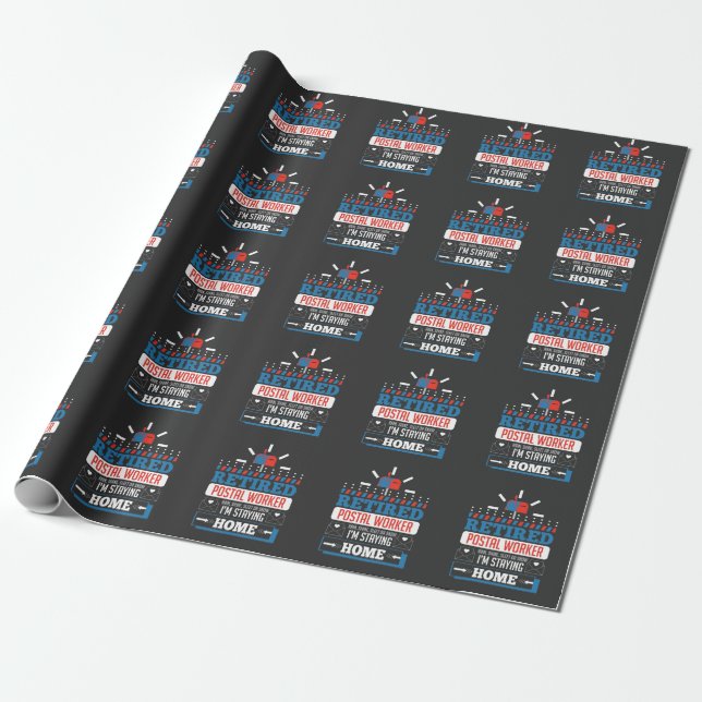 Remüde Postarbeiter Funny Postman Retirement Geschenkpapier (Ungerollt)