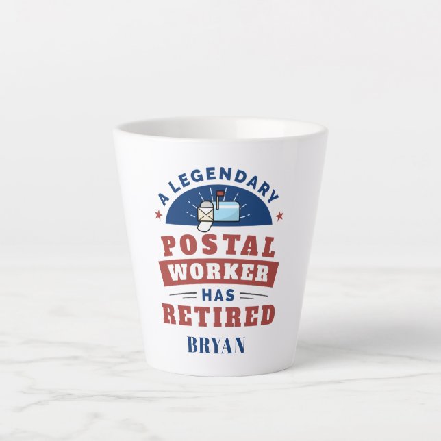 Remüde Postarbeiter Mailman Pensionierung Keepake Milchtasse (Vorderseite)