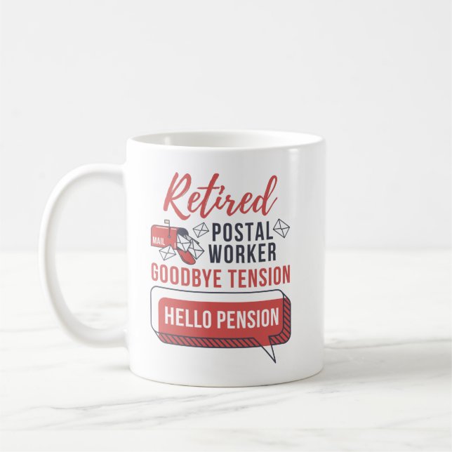 Remüde Postarbeiter Mailman Retirement Funny Gag Kaffeetasse (Links)