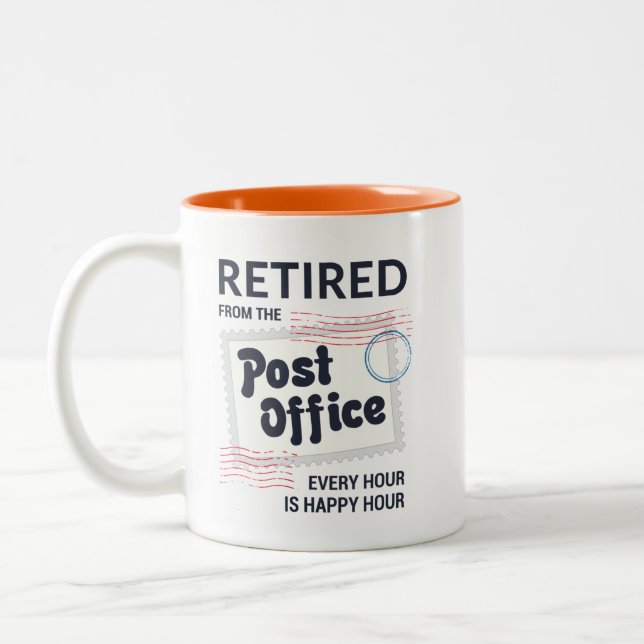Remüde Postarbeiter Mailman Retirement Gag Zweifarbige Tasse (Links)