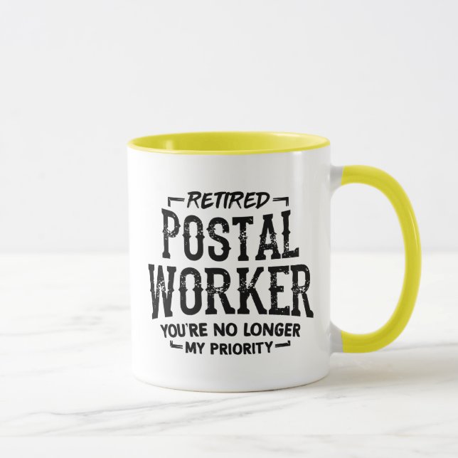 Remüde Postarbeiter Rentirement Mailman Funny Tasse (Rechts)