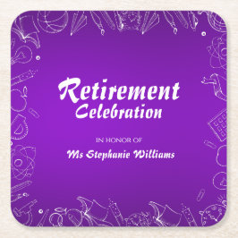 Remüde Schullehrer Celebration Party Rechteckiger Pappuntersetzer