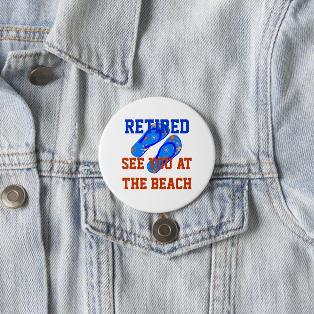 Remüde - Sehen Sie sich am Beach Square Sticker an Button (Beispiel)