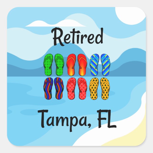 Remüde—Tampa, FL Quadratischer Aufkleber (Vorderseite)