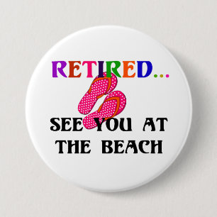 Remüde - Wir sehen uns am Strand, rosa Flip Flops Button